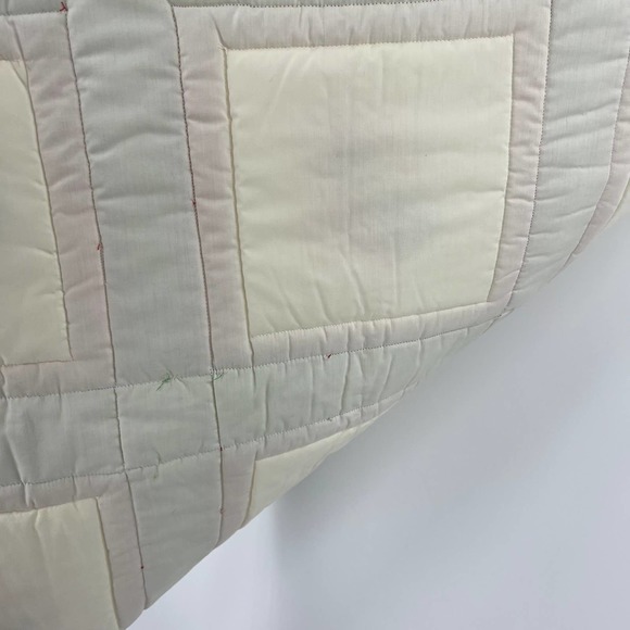 Vintage Handmade Square Quilt Christmas Sleigh Santa Reindeer Poinsettia - Picture 3 of 9